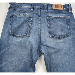 VTG GAP 1969 Men's Denim Jeans 36x34 Relaxed Straight Distressed Blue 90s Y2K‎